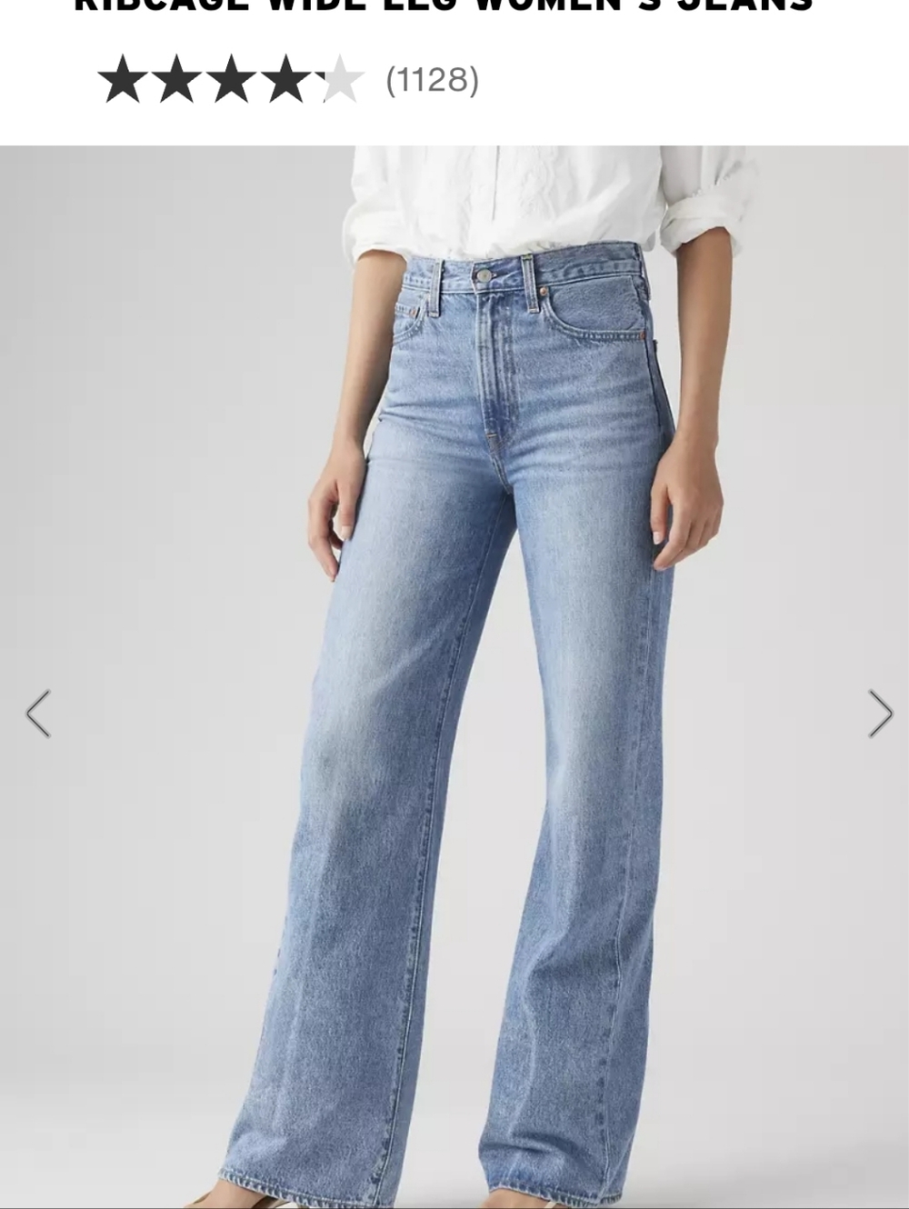 BRAND NEW LEVIS Classic Light Blue RIBCAGE WIDE Leg Jeans IN A SIZE 30 - Picture 10 of 10